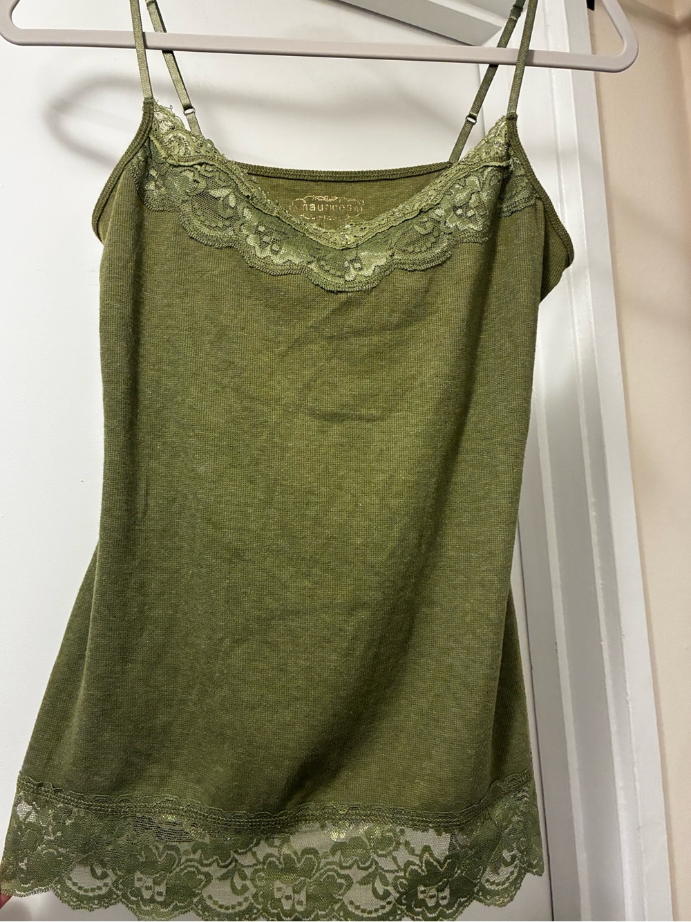 Y2K Green Lace Cami with Adjustable Straps